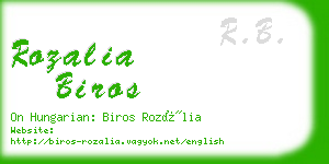 rozalia biros business card